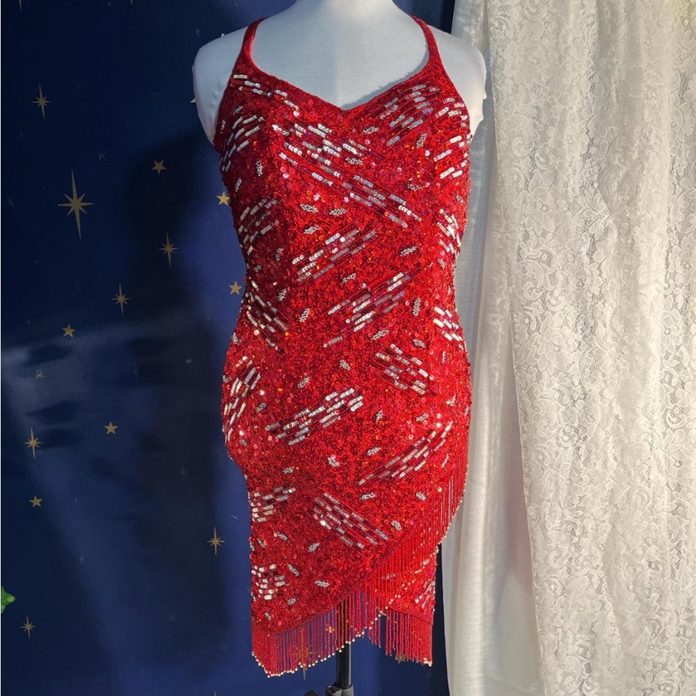 Precious Formals Red Asymmetrical Dress